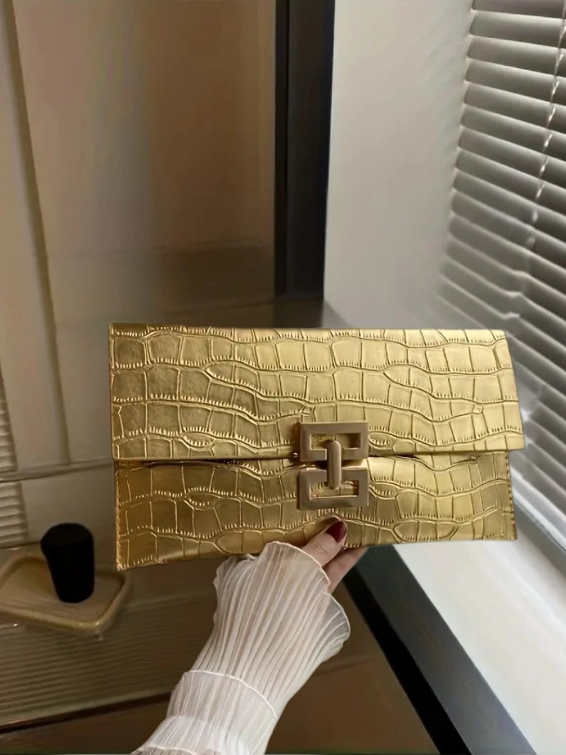 Düz Renkli Basit Taş Desenli Zarif Şık Profesyoneller İçin Kadın El Çantası