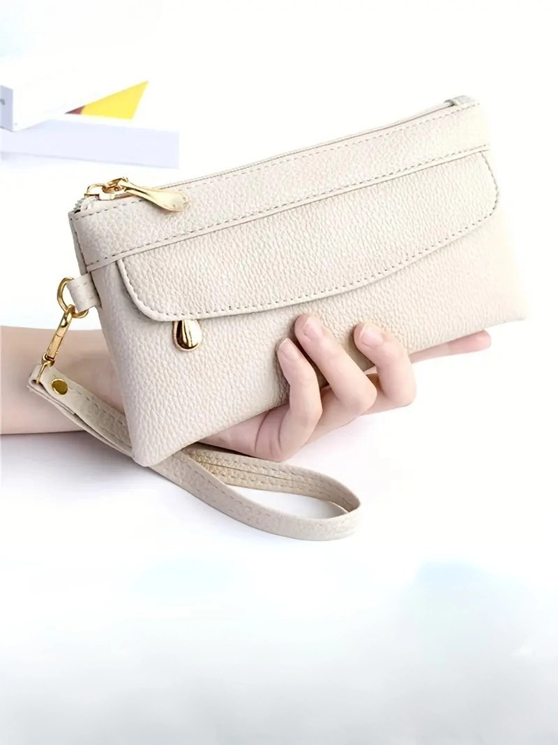 Büyük Kapasiteli Çok Bölmeli Ayarlanabilir Bilek Kayışı Şık ve Zarif Kadın El Çantası