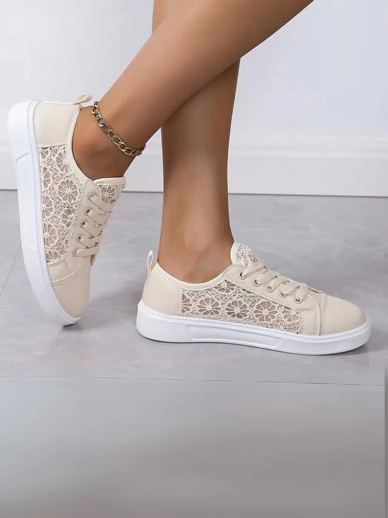 Hakiki Deri Yeni Sezon Bağcıklı Bej Kadın Günlük Ayakkabı