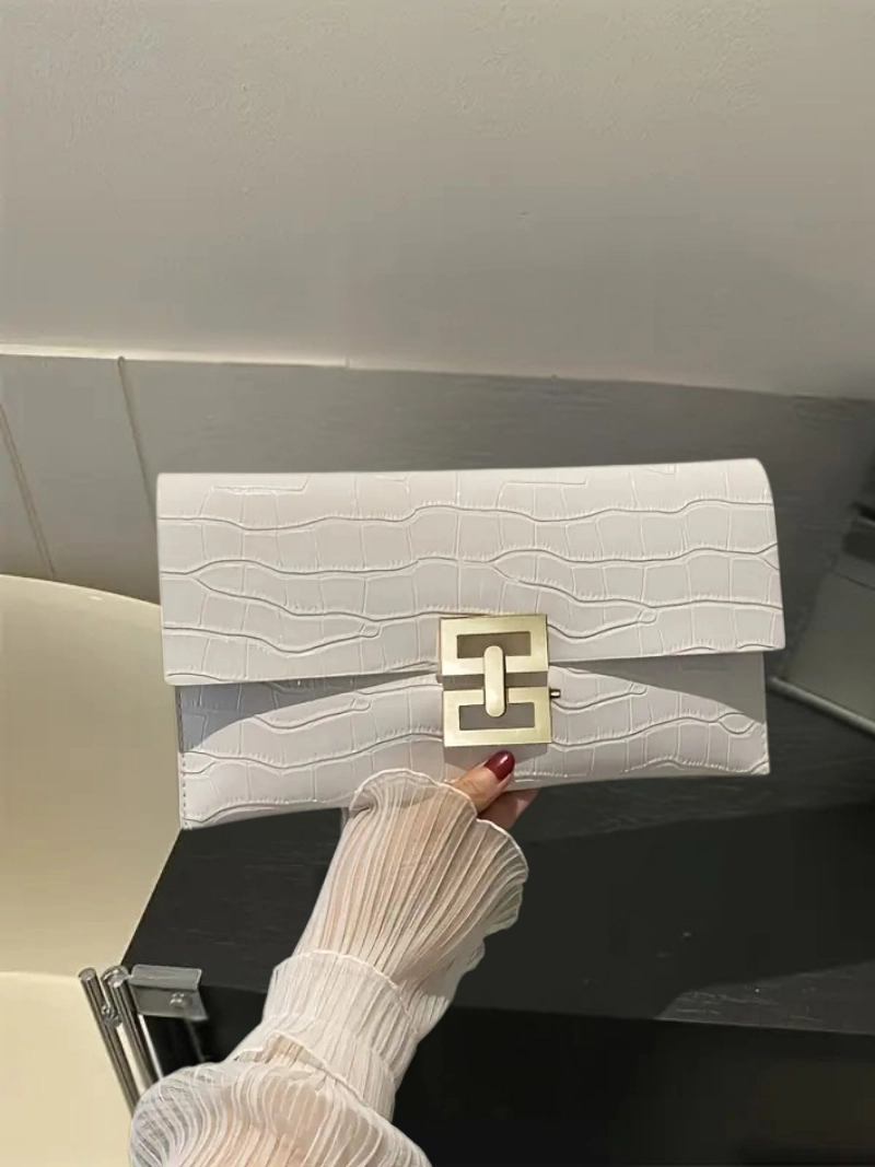 Düz Renkli Basit Taş Desenli Zarif Şık Profesyoneller İçin Kadın El Çantası