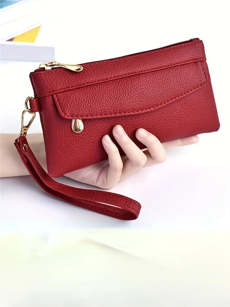 Büyük Kapasiteli Çok Bölmeli Ayarlanabilir Bilek Kayışı Şık ve Zarif Kadın El Çantası