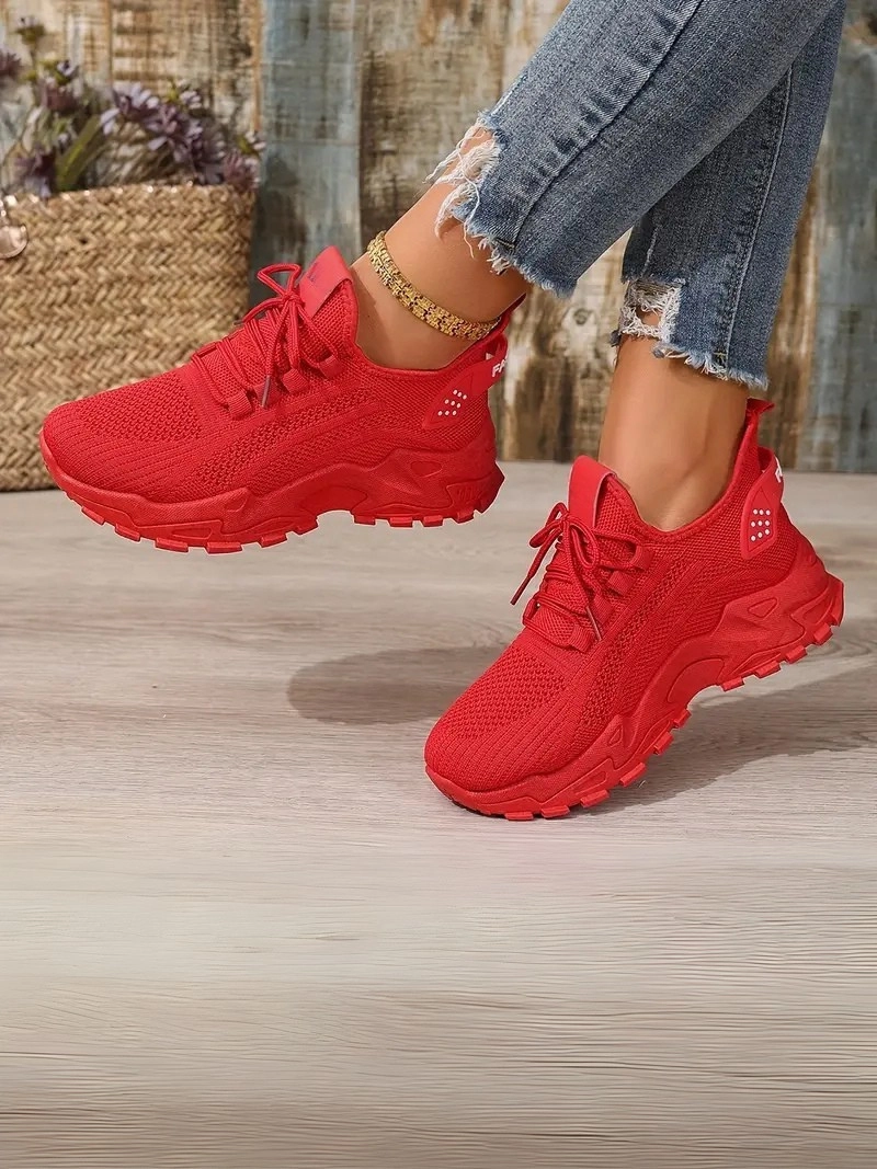 Bağcıklı Rahat Günlük Kullanım İçin Spor Tarz Beyaz Kadın Ayakkabı