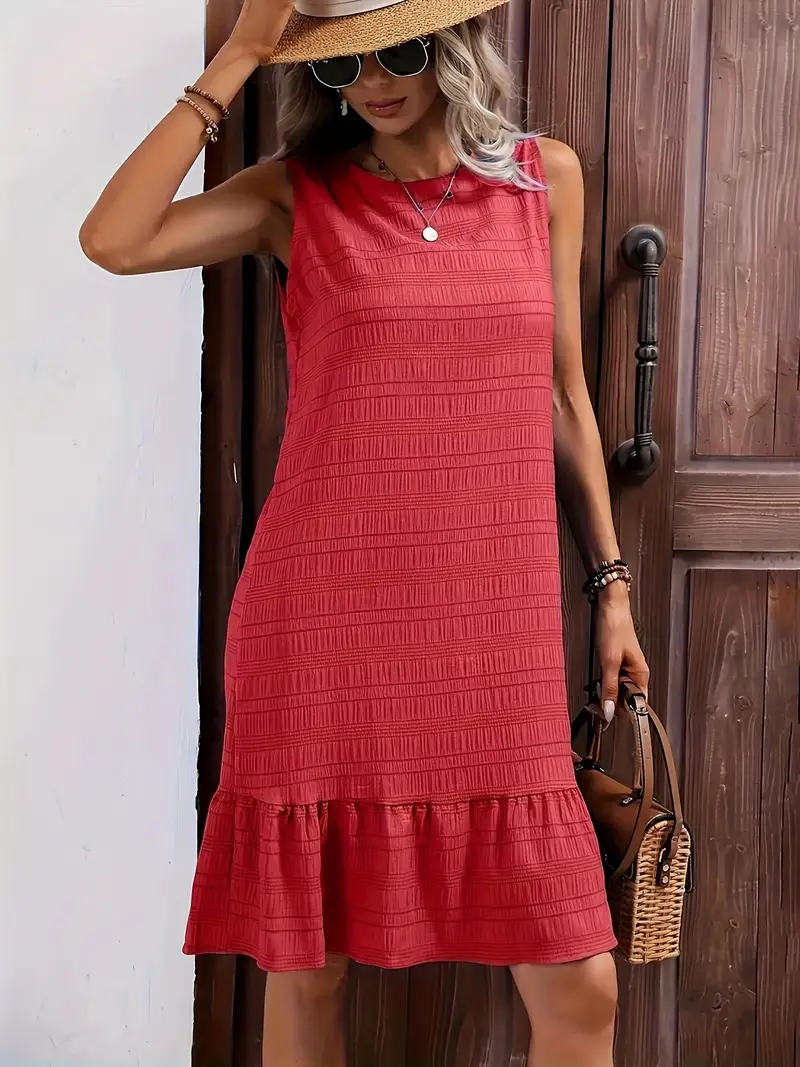 Özel Kumaş Drapeli Yırtmaçlı Kırmızı Kısa Elbise 