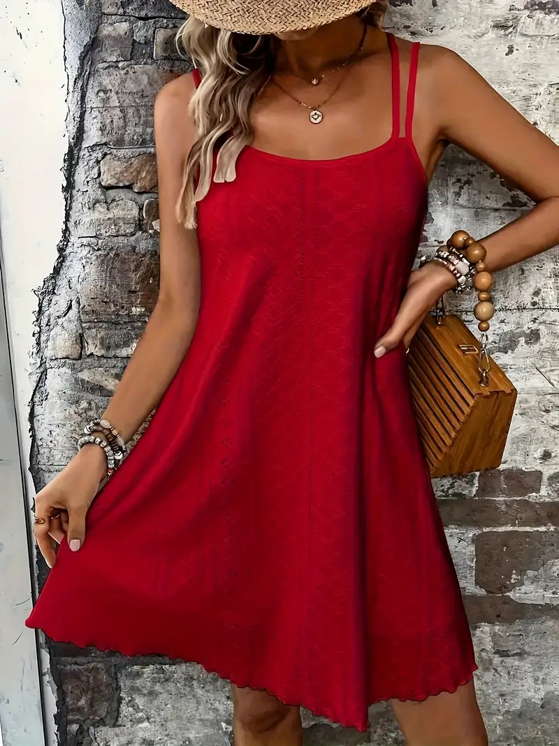 Özel Kumaş Drapeli Askılı Kırmızı Uzun Elbise 