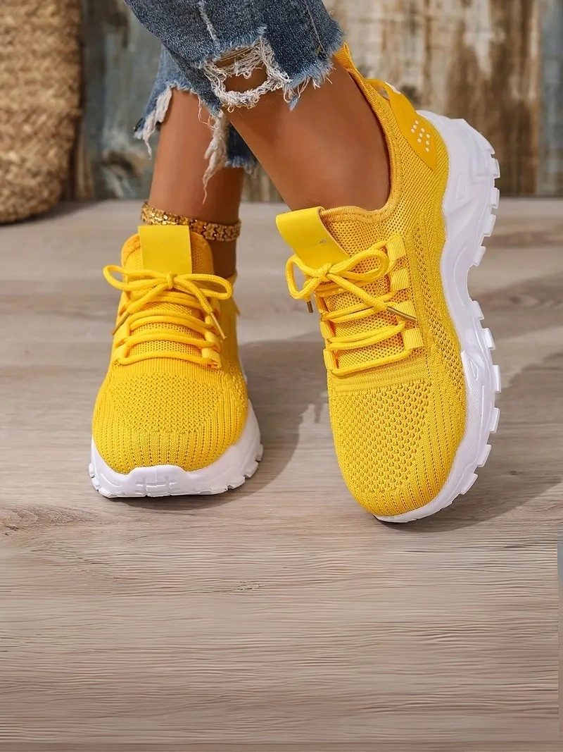 Bağcıklı Rahat Günlük Kullanım İçin Spor Tarz Siyah Kadın Ayakkabı