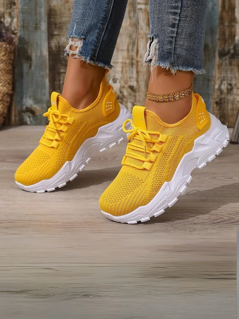 Bağcıklı Rahat Günlük Kullanım İçin Spor Tarz Kırmızı Kadın Ayakkabı