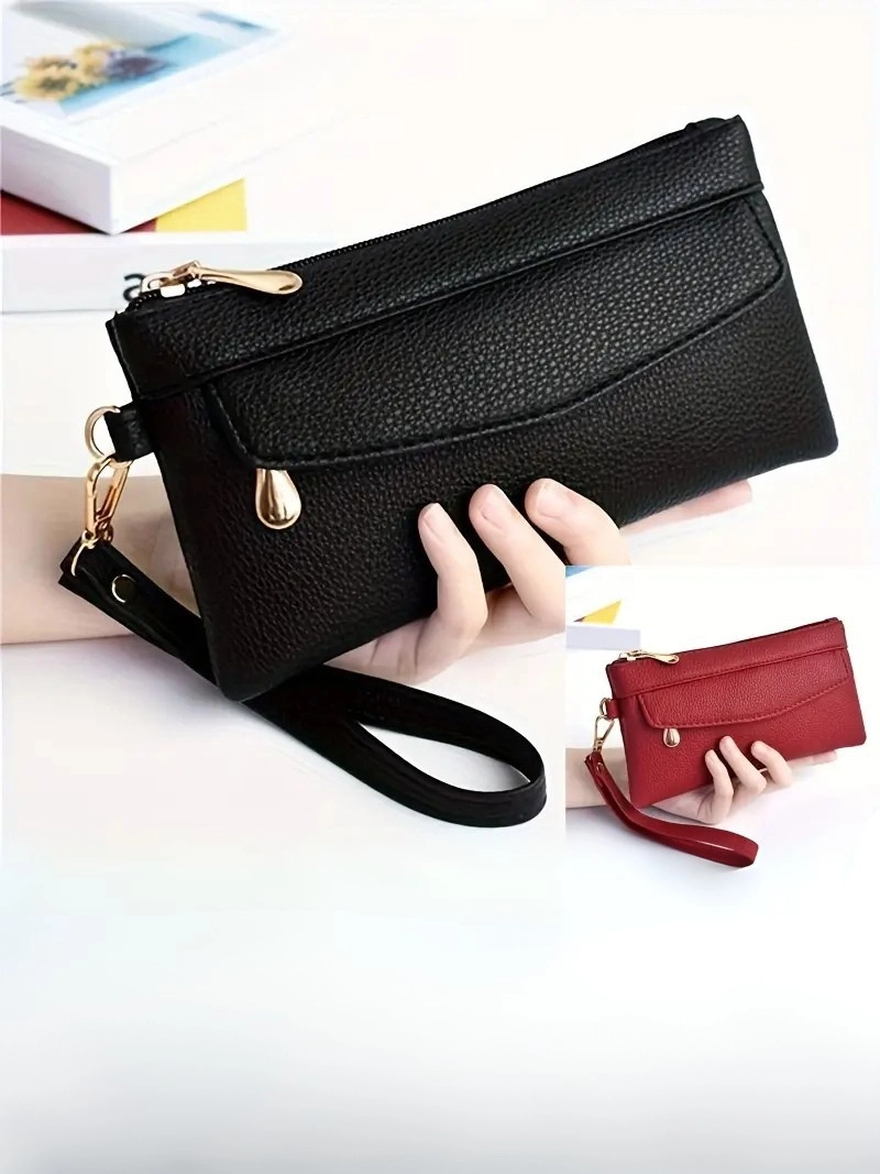 Büyük Kapasiteli Çok Bölmeli Ayarlanabilir Bilek Kayışı Şık ve Zarif Kadın El Çantası