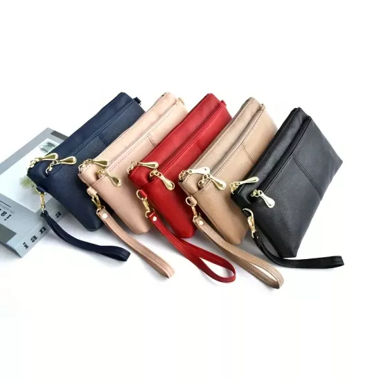 Çift Fermuarlı Debriyaj Cüzdanı Çapraz Vücut Çantası